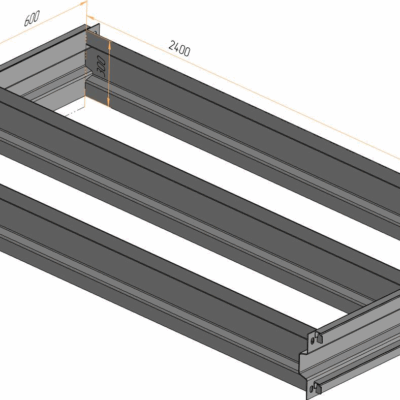 MEGABLOCK shakli, tili va o'yiq, o'yiq va tizma bilan 2400*600*300